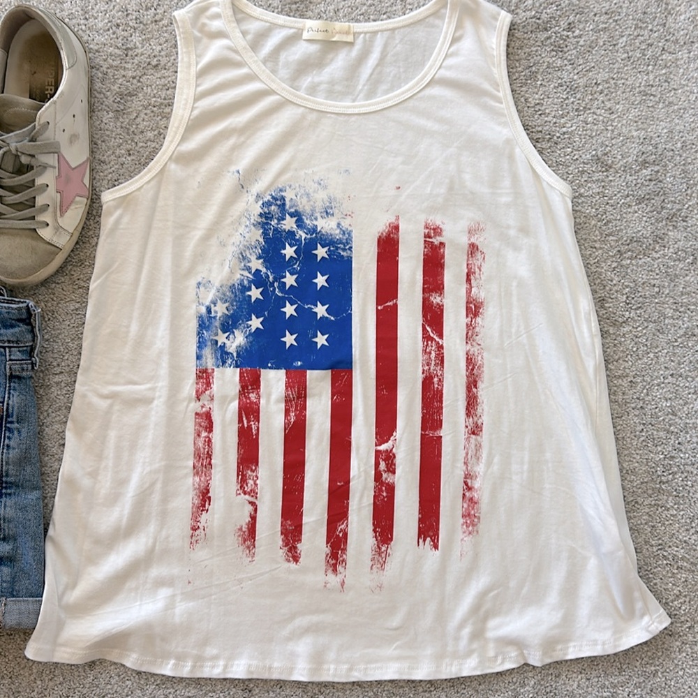 American Flag Print Tank - Picture 3 of 8